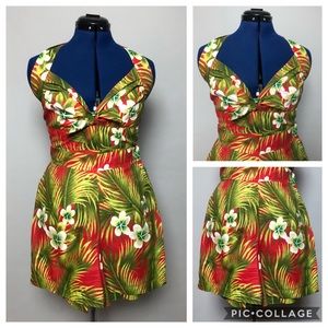 Tiki 2pc set pinup Hawaiian vintage style 50s 40s